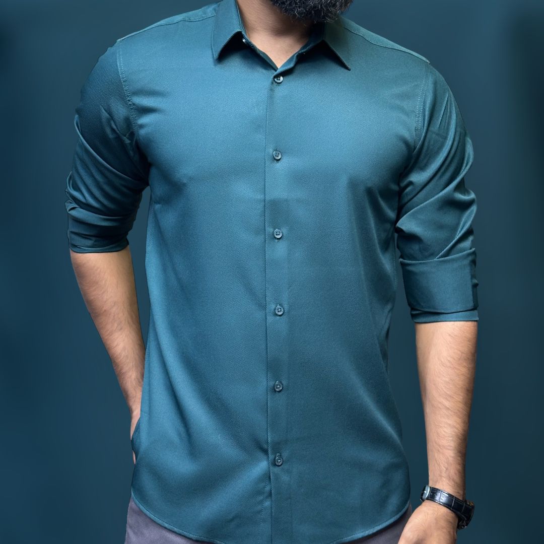 Dark Teal Colour Premium Formal Shirt